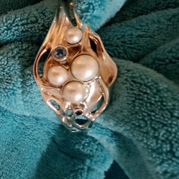 Hagit Gorali Pearl, Topaz and 925 Sterling Adjustable Cuff for Smaller Wrist - Picture 4 of 4